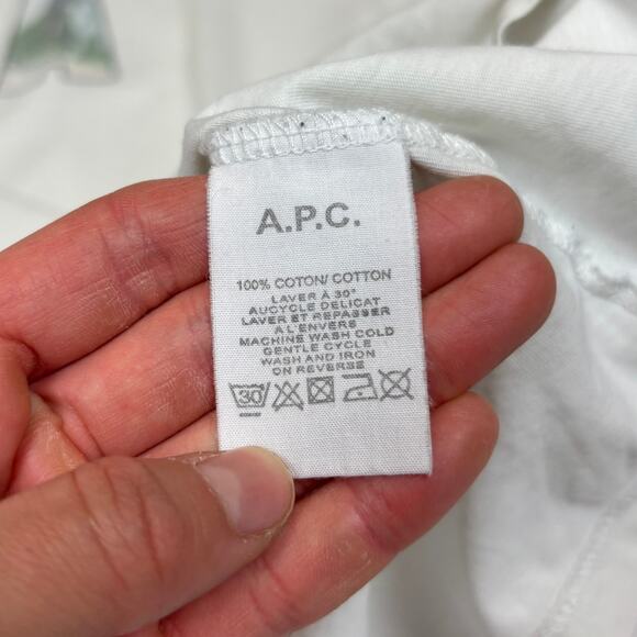 A.P.C Rue Madame Paris USA Short Sleeve T Shirt Women's XL Minimalist - Picture 7 of 12